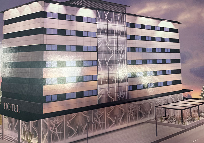 Render 3d del proyectos de un Hotel